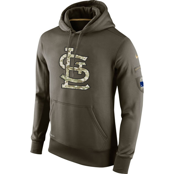 MLB Men St.Louis Cardinals Nike Olive Salute To Service KO Performance Hoodie Green->washington nationals->MLB Jersey